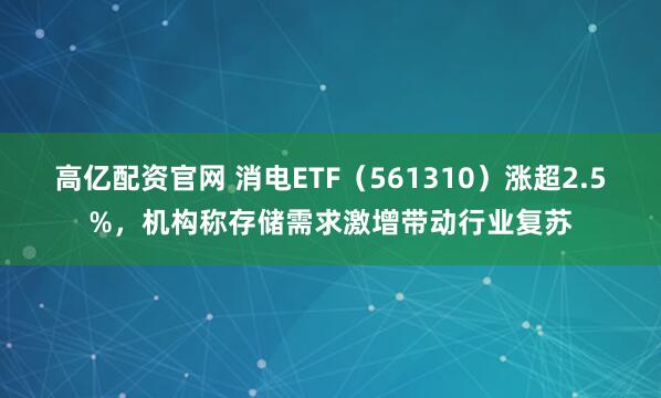 高亿配资官网 消电ETF（561310）涨超2.5%，机构称存储需求激增带动行业复苏
